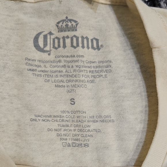 Corona Cream Short Sleeve Tee with Black and Gold Logo - Picture 2 of 3